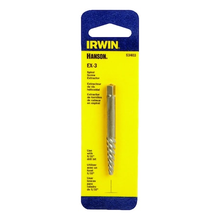 Irwin Irwin Hanson EX-3 Carbon Steel Spiral Screw Extractor 6 in. 1 pc 53403